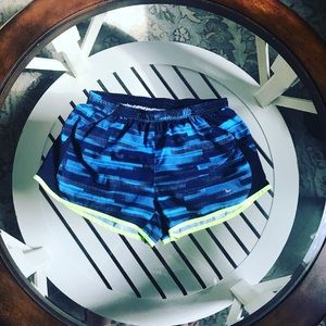 Nike Blue and Yellow Running Shorts